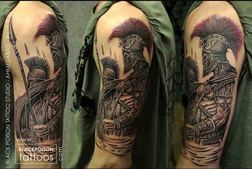 Spartan tattoo Best Tattoo Artist in India Black-Poison-Tattoos